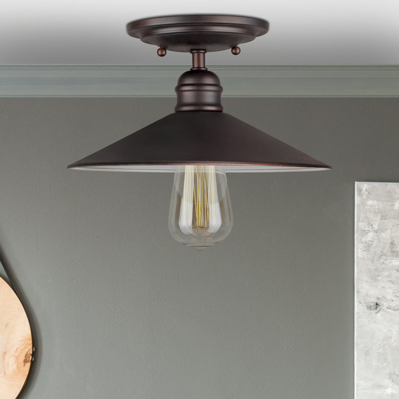 Crewe Semi Flush Mount, Antique Bronze