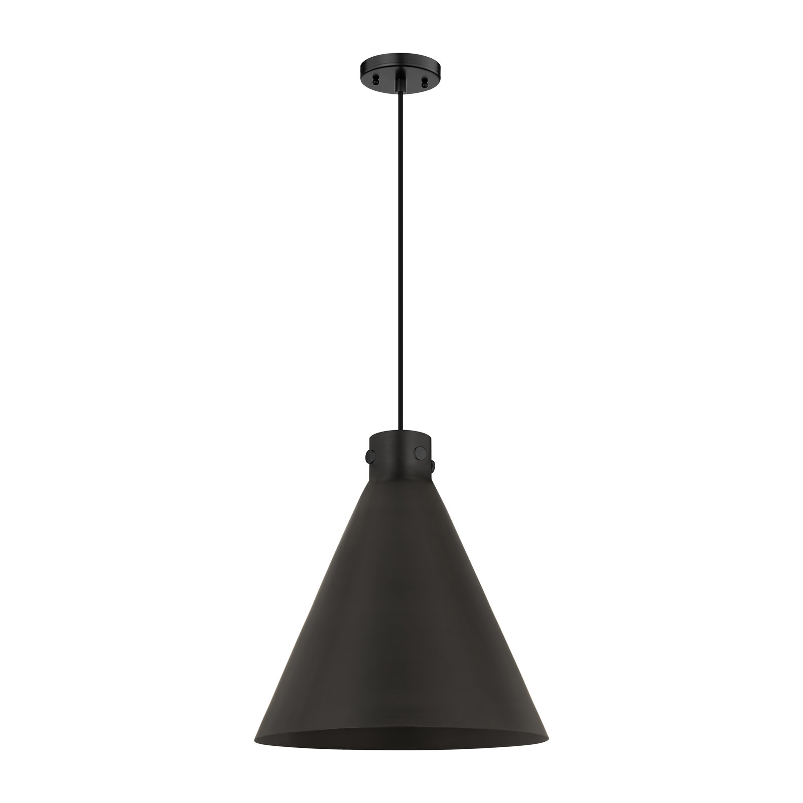 Coterie Single Light Metal Dimmable Pendant, 20.13" H x 18" W x 18" D, Matte Black
