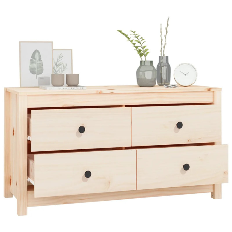 Kasecky 100cm Solid Wood Sideboard, Brown