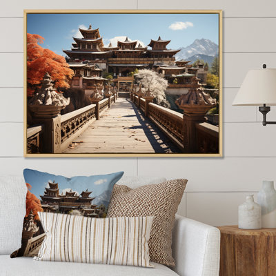Art asiatique, monastère tibétain III, reproduction d'art sur toile