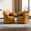 Fauteuil rotatif orange à 360 degrés avec revêtement doux et pieds en métal doré pour fauteuil de petite chambre pivotant décoratif-1567778117