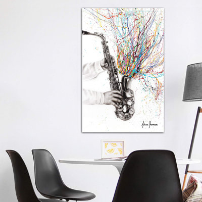 The Jazz Saxophone by Ashvin Harrison - Wrapped Canvas Painting