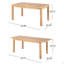 Ensemble de salle à manger d'extérieur en bois d'acacia extensible 6 places avec coussins, sablé naturel et beige