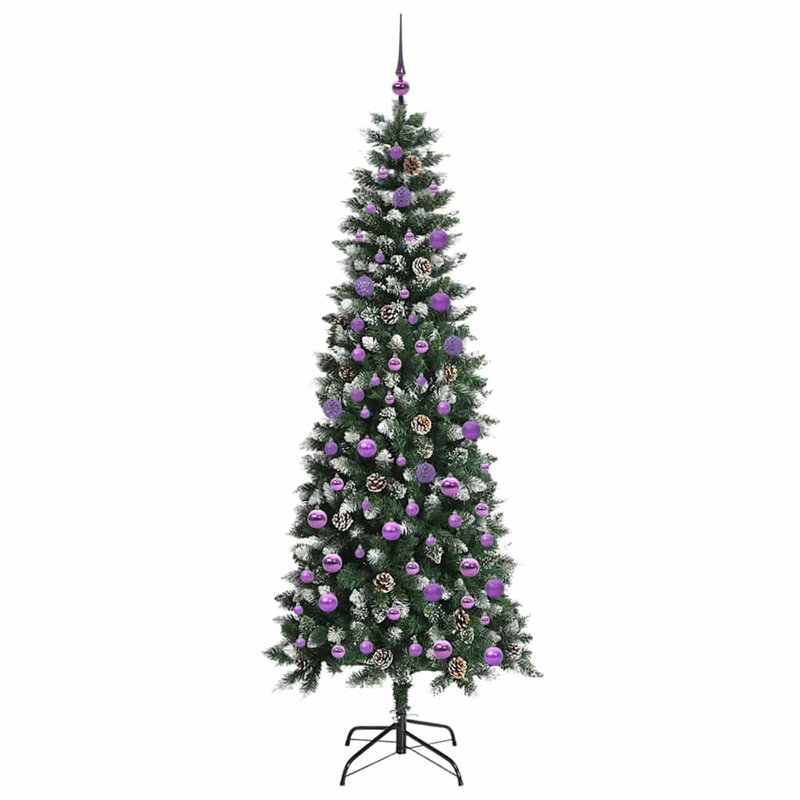 Artificial Christmas Tree with 300 LEDs Green, Purple, 6.89' H