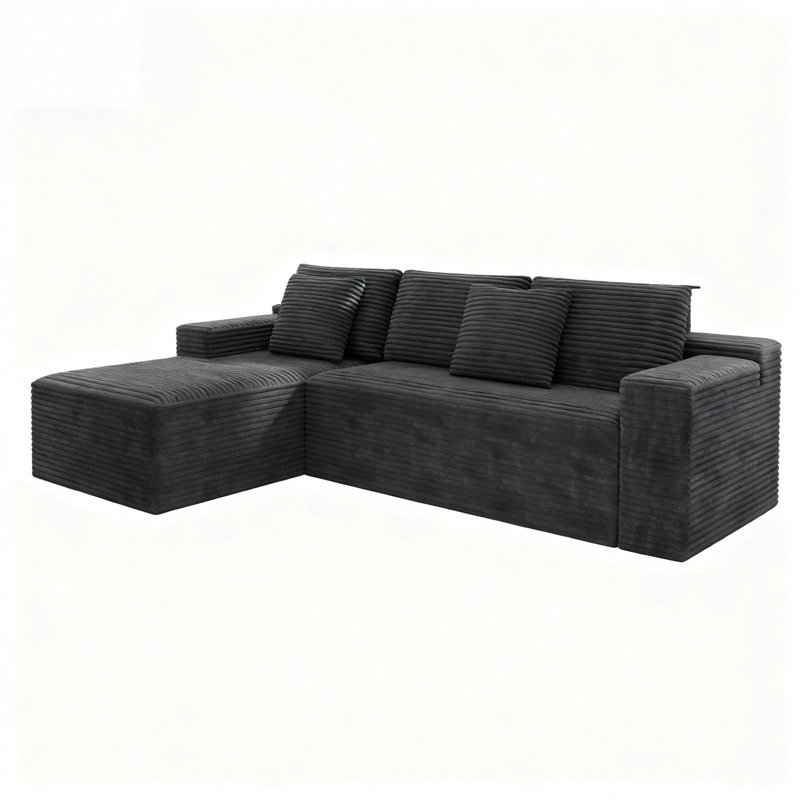 Chaise modulaire en velours côtelé 104,3 pouces Compression