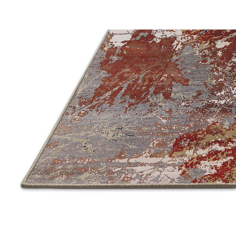 Tapis rouge / brun / gris Cardonaghy, Rectangle 5 pi x 7 pi