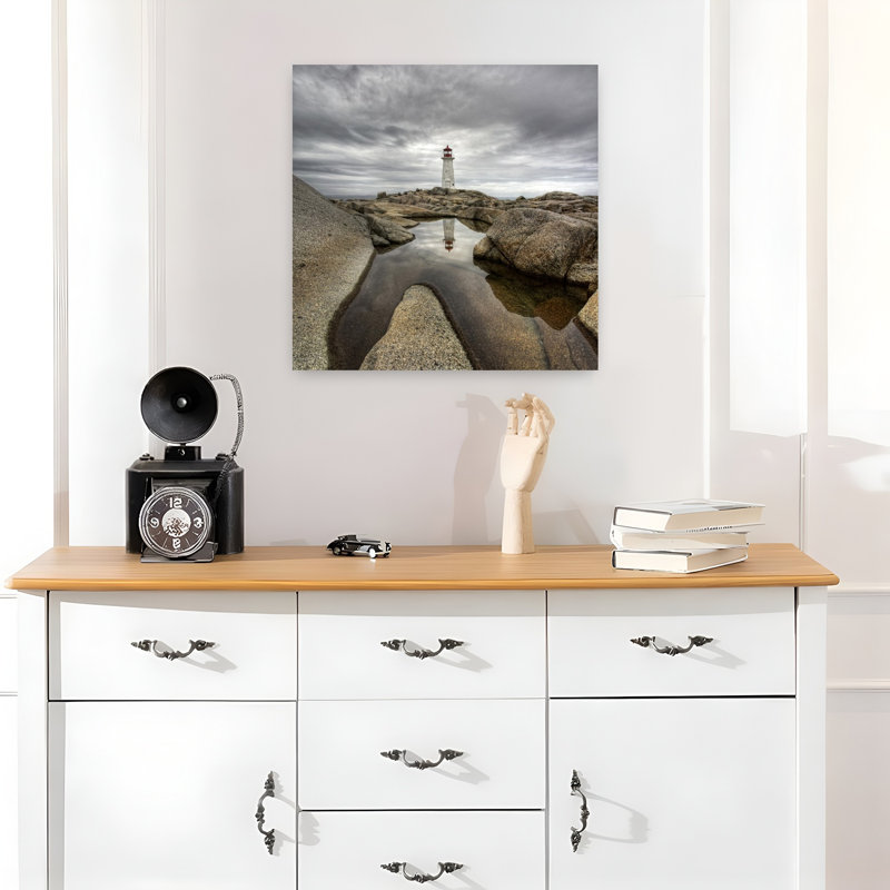 Art mural de paysage côtier paisible serein Moody, H 18 po x l 18 po