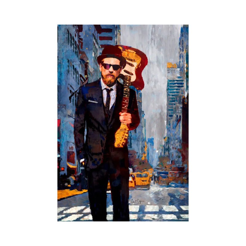 Rebel In A Suit - Wrapped Canvas Painting, 20.32 cm H x 30.48 cm W