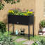 Boîte de jardin surélevée avec style, pour les jardiniers débutants, avec partie de rangement pour outils surélevée, plusieurs positions, noir, donné