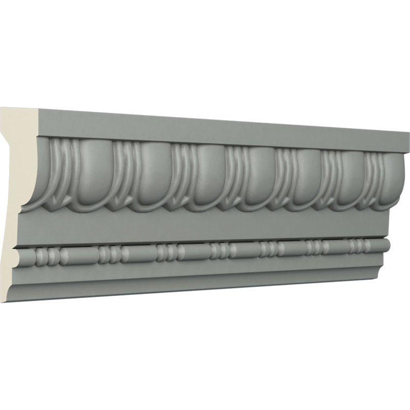 Primed White Polyurethane Egg & Dart Crown Moulding Set