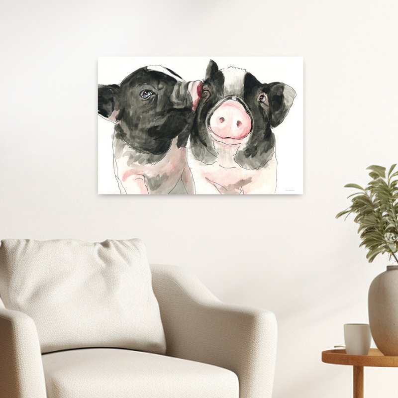 Porcelet bisous, art contemporain, H 16 po x l 24 po