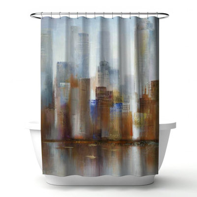 Shower Curtain CI88 – Polyester Shower Curtain, Dye Sublimation Print, 71" W × 74" L