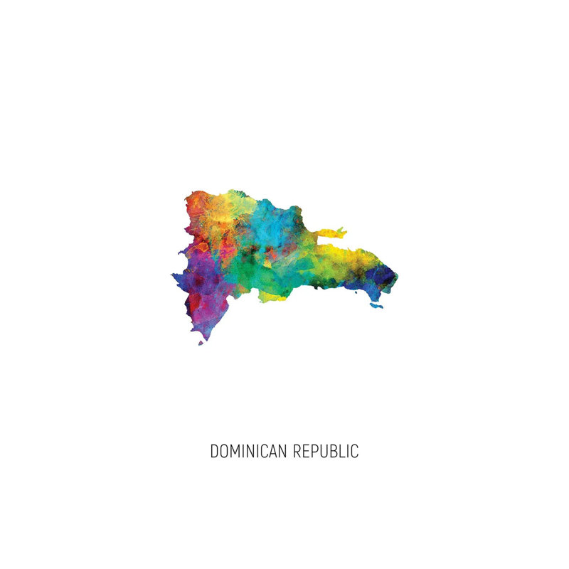 " Dominican Republic Map " by Michael Tompsett, 40" H x 26" W x 1.5" D