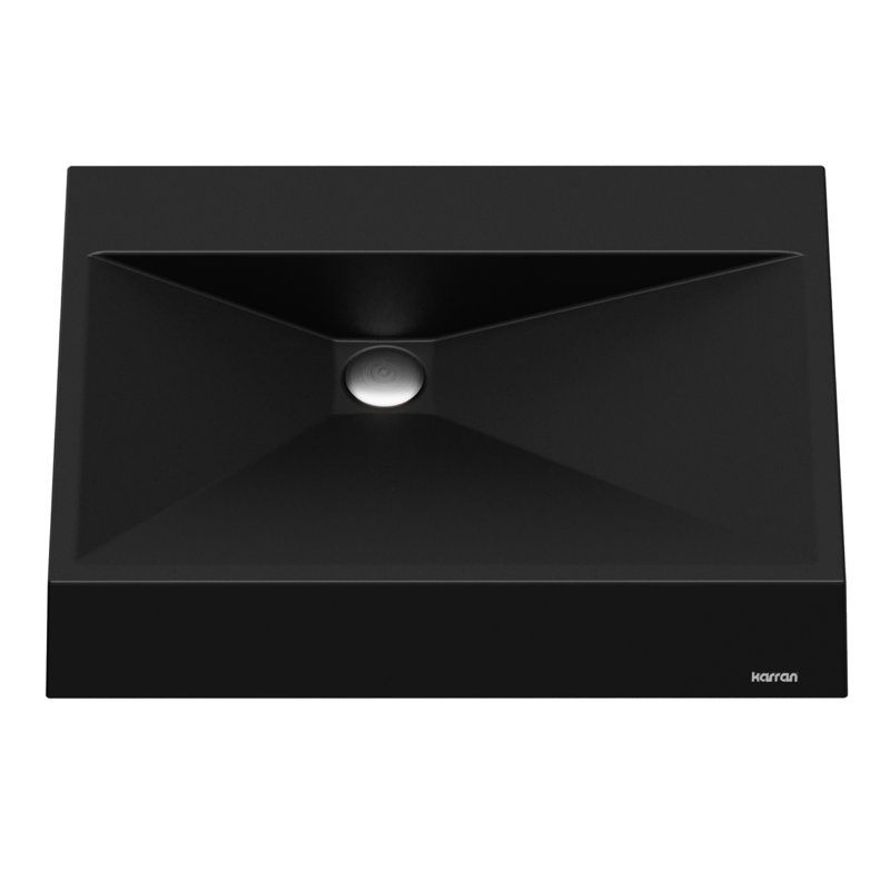 Karran Envy 25 po Lavabo vasque rectangulaire en quartz, Noir