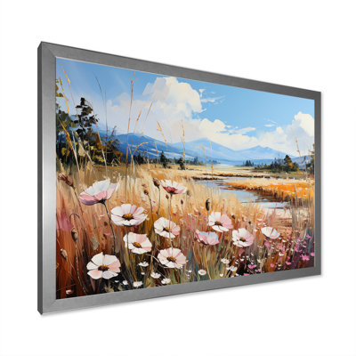 «White Wildflowers Mountain Charm», reproduction sur toile