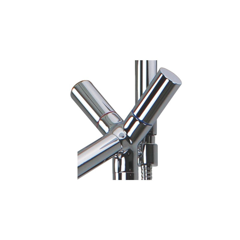 Duvall 2 Handle Floor Tub Filler, Polished Chrome