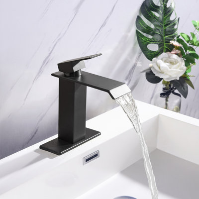 Robinet de salle de bain à cascade, robinet de meuble-lavabo à poignée simple