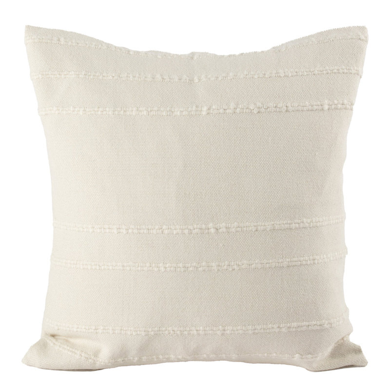 Fibre by Auskin 100% Handwoven Baby Alpaca Pillow LUCY White Square