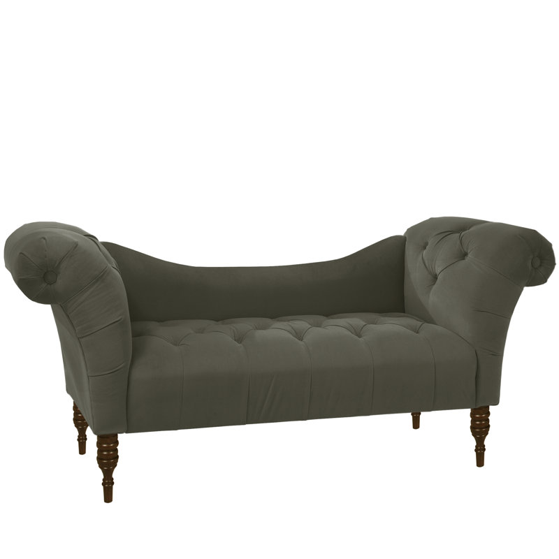 Méridienne rembourrée Kareem, Lin classique noir, Espresso