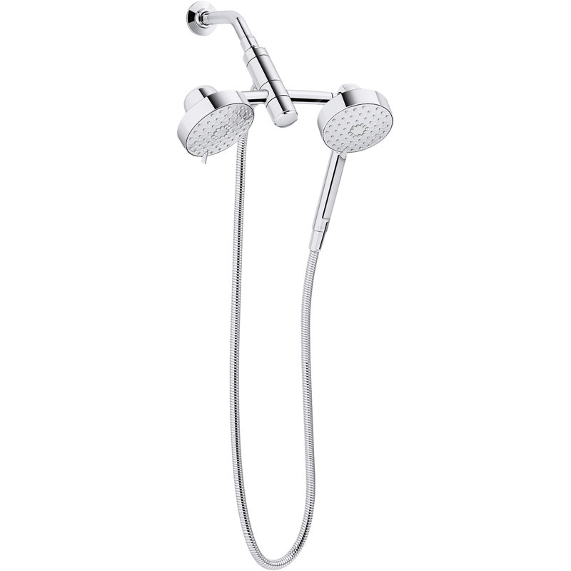 Kohler Awaken 2-In-1 Multifunction 1.75 GPM Shower Combo Kit, Showerhead and Handshower, Three Spray Settings, Chrome