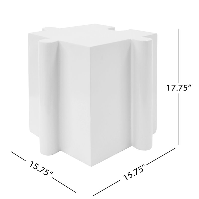 Table d'appoint Keagan Art, Blanc