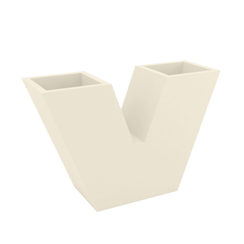 Uve Resin Pot Planter, 7.75" H x 11.75" W x 4" D, Ecru