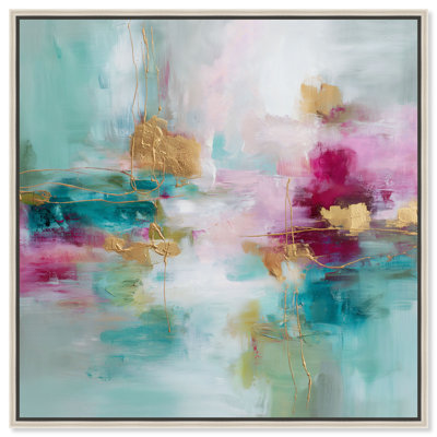 «Golden Veins II», reproduction d'art sur toile encadrée par Art Remedy, cadre argenté, 12 x 12