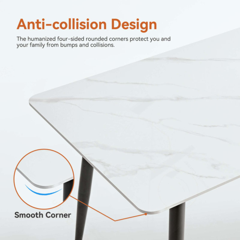 Grande table rectangulaire avec base en métal solide et moderne