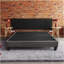 Contemporain 14 po Base de matelas plateforme, base de lit tapissier très grand, gris foncé