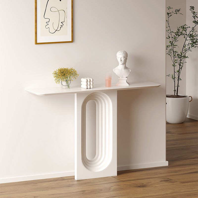 Console blanche en bois massif, H 35,43 po x l 39,37 po x P 12,81 po, Blanc