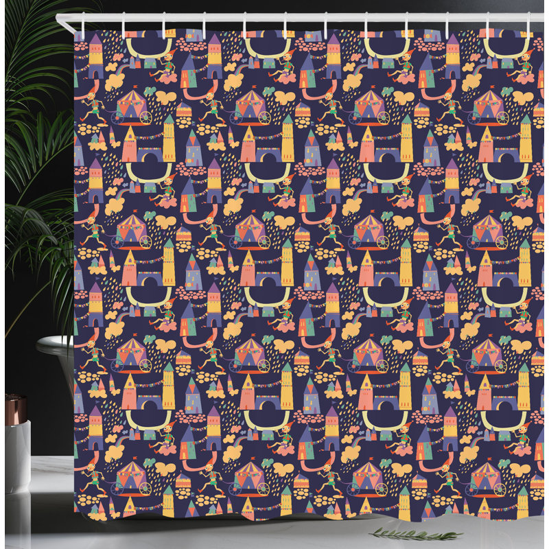 Latitude Run® Cartoon Shower Curtain Circus Style, 75''H x 69''W