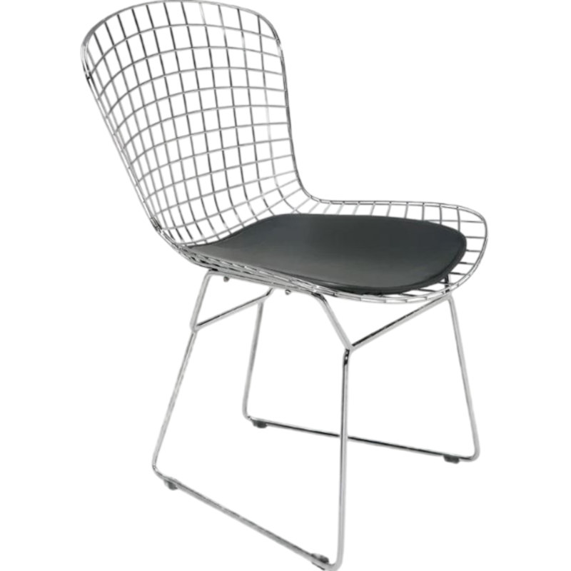 Fauteuil Aiotreb, Chrome, Noir