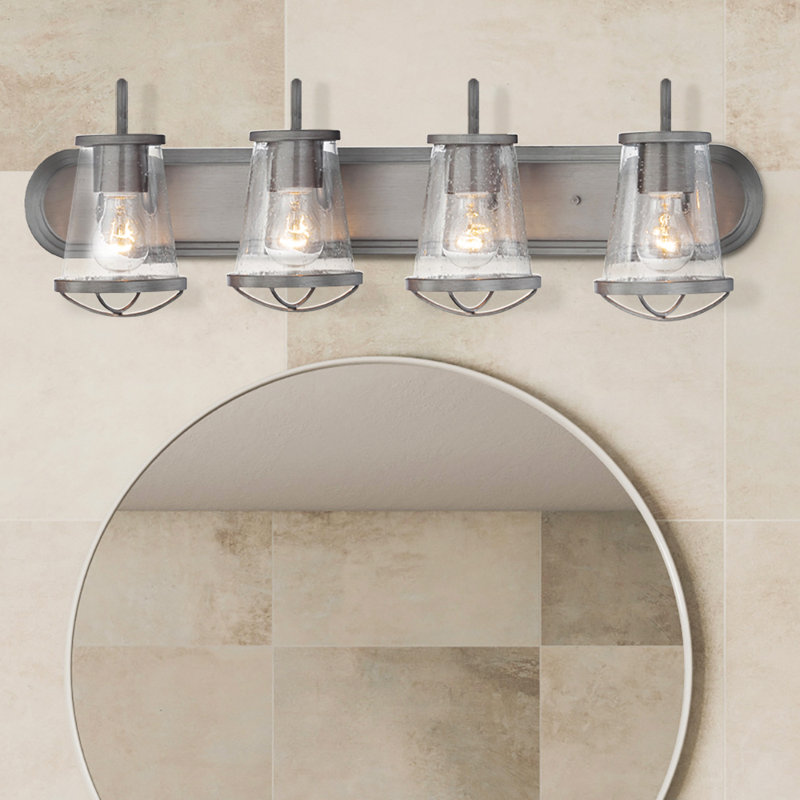 Malmesbury 4 - Light Dimmable Vanity Light, Weathered iron