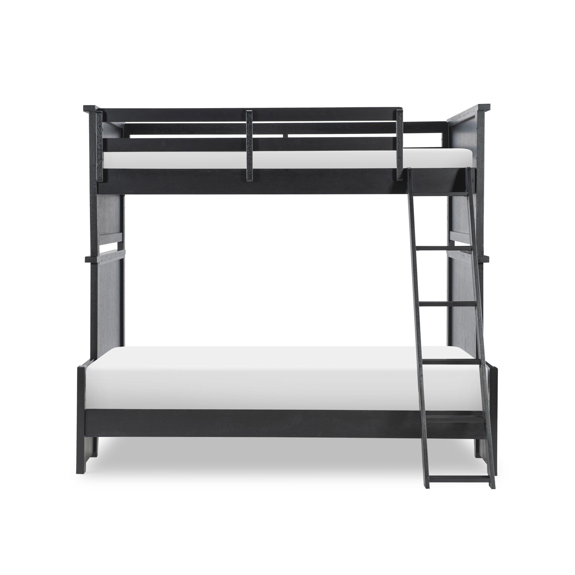 Today's Traditions Bunk Bed With Ladder, Twin Over Full, Blacksmith