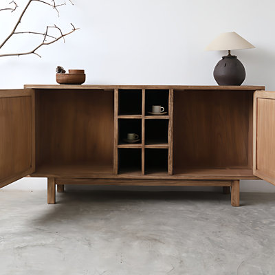 Wabi-sabi style solid wood dining cabinet