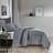 Pointehaven Silver Grey Velvet  Oversized Chevron Quilt Set, King/California King-117333991-117333993