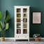 Bibliothèque American-Style Minimalist Luxury Birch avec portes en verre et plancher