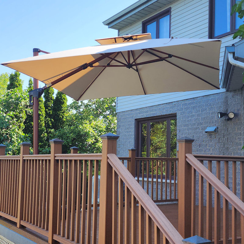 Parasol de luxe carré Rejane, Beige