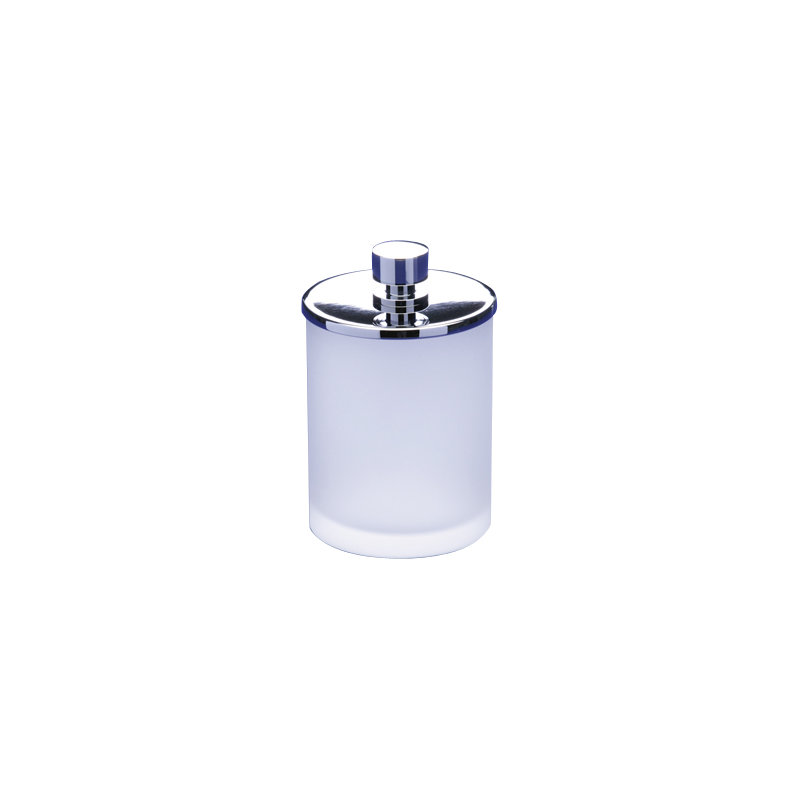 Accessories Bathroom Storage Container, Chrome w/ Frosted Glass