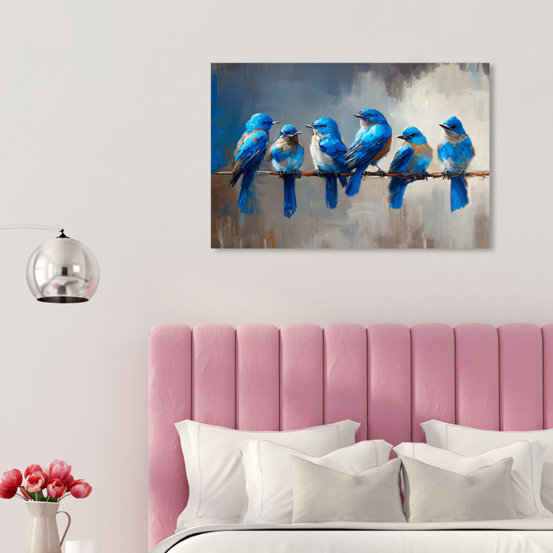 «Eriko Blue Birdies» par Wynwood Studio, H 20 po x l 30 po x P 0,8 po