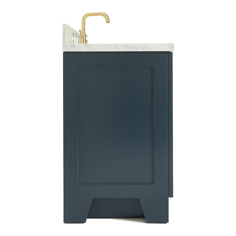 ARIEL TAYLOR 37 IN LEFT OFFSET RECTANGLE SINK VANITY, Midnight Blue, Oval, Left 