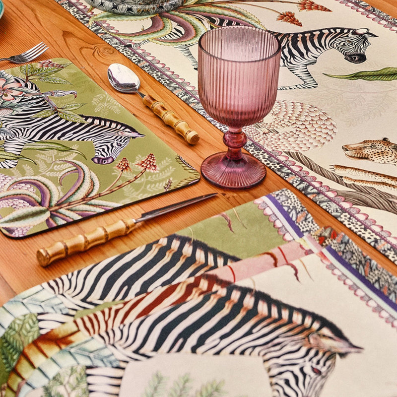 Table Runner - Pangolin Park - Small, Stone, 138'' L x 16'' W