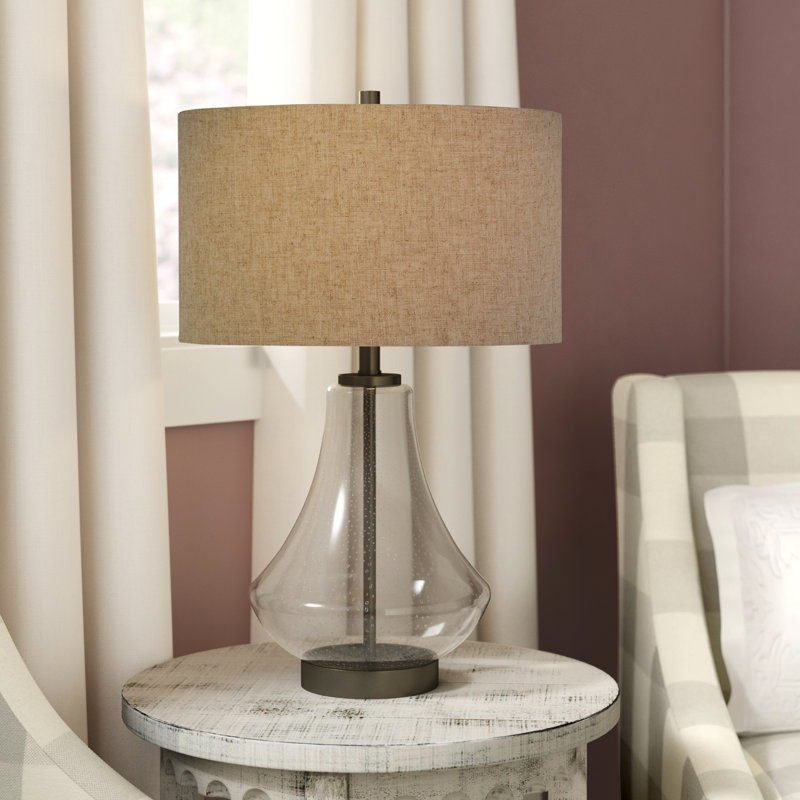 Avrianna Table Lamp, Black/Clear