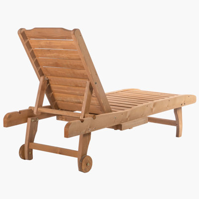 Chaise longue inclinable en bois Thach