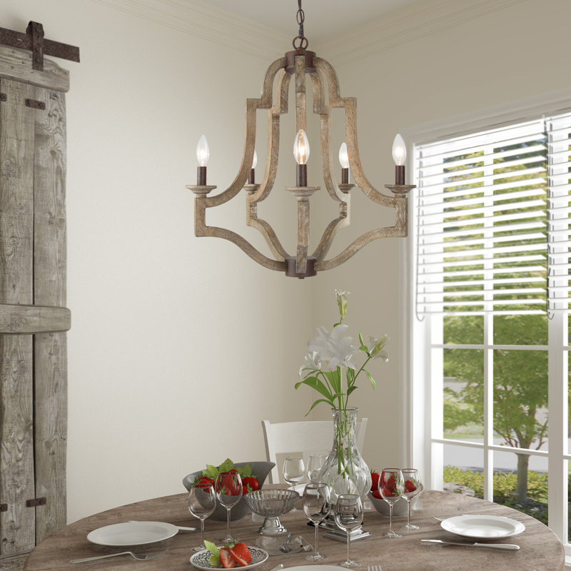 Lustre géométrique à 5 lumières de style bougie Chamblee