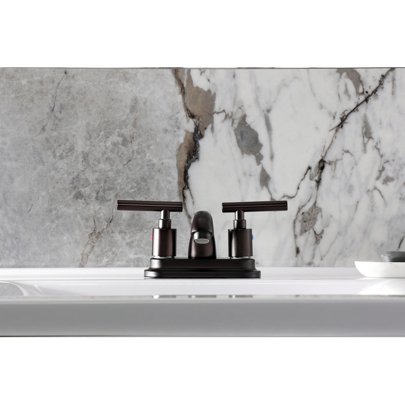 Laiton Kingston FB2601CML Robinet de salle de bain central avec drain escamotable, chrome poli, Bronze huilé