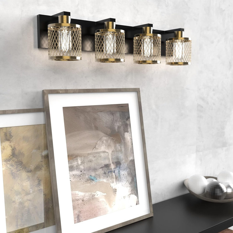 Overholt 4 - Light Dimmable Vanity Light, Bronze