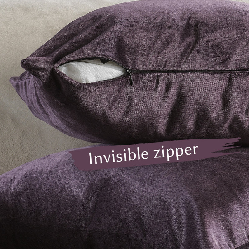 Matte Velvet Pillow Cover, 16" x 16", 25 Dark Byzantium