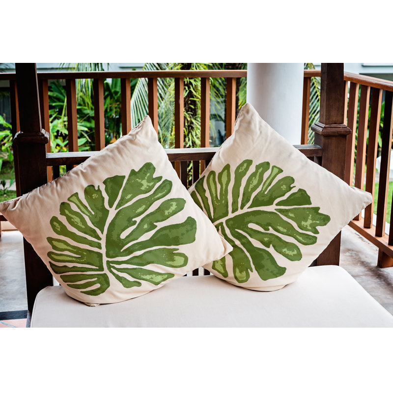 Big Leaf Indoor/Outdoor Throw Pillow, 18" x 18"