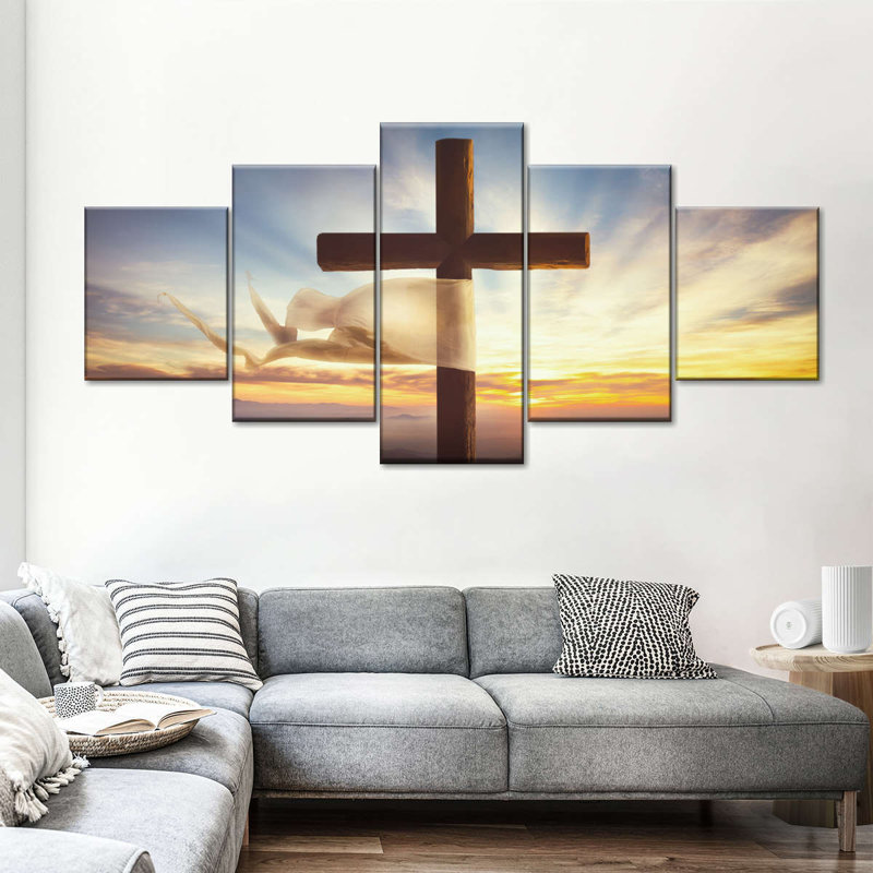 " Holy Cross " 5 - Pieces, 42" H x 92" W x 1.25" D